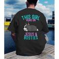Boston Terrier This Girl Runs On Jesus And Boston Terriers Men's Back Print T-Shirt, funny gift