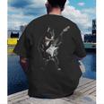 Boston Terrier Guitar Men's Back Print T-Shirt, funny gift