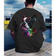 Boston Terrier Lovers Colorful Pop Art Boston Terrier Men's Back Print T-Shirt, funny gift