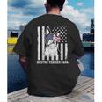 Boston Terrier Papa Cool Dog Lover USA American Flag Men Women Men's Back Print T-Shirt, funny gift