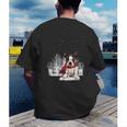 Boston Terrier In The Snow Merry Christmas Winter Men's Back Print T-Shirt, funny gift