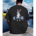 Boston Terrier Weightlifting Deadlift Men Fitness Gym Men's Back Print T-Shirt, funny gift