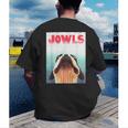 Boston Terriers Jowls Dog Mom Dog Dad Men's Back Print T-Shirt, funny gift
