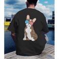 Brindle Boston Terrier Dog Patriotic Shirt USA Flag Men's Back Print T-Shirt, funny gift