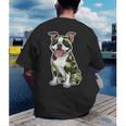 Camo Boston Terrier Pet Owner Camouflage Dog Lover Men's Back Print T-Shirt, funny gift
