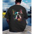 Cute Boston Terrier Puppy Dog Art Lover Unique Painting For Men Women Kids Men's Back Print T-Shirt, funny gift