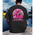 Ghost And Witch Boston Terrier Dog In October We Wear Pink Men's Back Print T-Shirt, funny gift