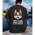 Just a Girl Who Loves Boston Terriers Men's Back Print T-Shirt, funny gift