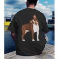 Red Boston Terrier Dog Men's Back Print T-Shirt, funny gift