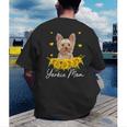 Sunflower Yorkie Mom Dog Lover Men's Back Print T-Shirt, funny gift