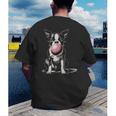 Vintage Boston Terrier Blowing Bubble Gum American Gentleman Men's Back Print T-Shirt, funny gift