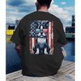 Vintage Boston Terrier Dog American USA US Flag Pets Lovers Men's Back Print T-Shirt, funny gift