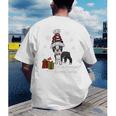 Boston Terrier Christmas T Shirt-Life Is Merrier Premium Tri-Blend Men's Back Print T-Shirt, funny gift