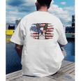 Boston Terrier Dad American Flag 4th Of July Dog Fathers Day Men's Back Print T-Shirt, funny gift