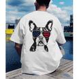 Boston Terrier Dog 4th July America USA Flag Men Women Kids Men's Back Print T-Shirt, funny gift