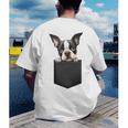 Boston Terrier Dog Puppy Dog In Pocket Cute Pet Lover Men's Back Print T-Shirt, funny gift