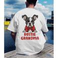 Boston Terrier Grandma Dog Lovers Puppy Bostie Owner Men's Back Print T-Shirt, funny gift