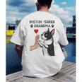 Boston Terrier Grandma Mother's Day Dog Mom Men's Back Print T-Shirt, funny gift