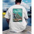 Boston Terrier Merry Christmas Tree Truck Dog X-Mas Men's Back Print T-Shirt, funny gift