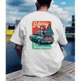 Boston Terrier Merry Christmas Tree Truck Santa Dog X-Mas Men's Back Print T-Shirt, funny gift