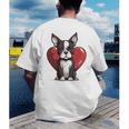 Boston Terrier Mom Dad Bostie Dog Lover Valentines Day Men's Back Print T-Shirt, funny gift