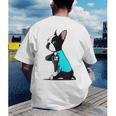 Boston Terrier Tattoos I Love Mom Men's Back Print T-Shirt, funny gift