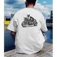 Cool Boston Terrier Riding a Motorcycle Biker Dog Lover For Men Women Kids Men's Back Print T-Shirt, funny gift