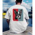 Retro Boston Terrier Dog Lover Bostie Mom Dad Dog Owner Men's Back Print T-Shirt, funny gift