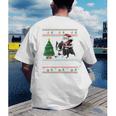Xmas Tree Lighting Santa Riding Boston Terrier Christmas Men's Back Print T-Shirt, funny gift