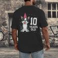 10 Years Old Birthday Boston Terrier Dog Lover 10th Party For Men Women Kids Men's Back Print T-Shirt, funny design