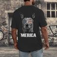 4th July Blue Heeler Dog Merica Patriotic USA Flag Cute Men's Back Print T-Shirt, funny design