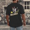 Ballaholic Boston Terrier Dog Chasing Bostie Ball Men's Back Print T-Shirt, funny design