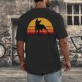 Boston Terrier Bostie Sunset Retro Dog Pet Mom Dad Men's Back Print T-Shirt, funny design