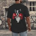 Boston Terrier Boxing Men's Back Print T-Shirt, funny design