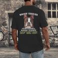 Boston Terrier Brindle Dog Professional Human Trainer Men's Back Print T-Shirt, funny design