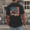 Boston Terrier Dog 4th Of July USA American Flag Patriotic Men's Back Print T-Shirt, funny design