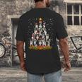 Boston Terrier Dog Christmas Tree Santa Hat Xmas Pajama Men Women Kids Men's Back Print T-Shirt, funny design
