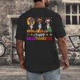 Boston Terrier Dog Halloween Christmas Hallothanksmas Men Women Kids Men's Back Print T-Shirt, funny design