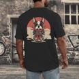 Boston Terrier Dog Japanese Style Samurai Dogs Men's Back Print T-Shirt, funny design