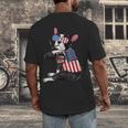 Boston Terrier Dog Merica 4th Of July Usa American Flag Men Men's Back Print T-Shirt, funny design
