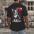 Boston Terrier Dog Valentine's Day Dog Owner Men's Back Print T-Shirt, funny design