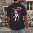 Boston Terrier Dog Valentine's Day Dog Owner Valentine Men's Back Print T-Shirt, funny design