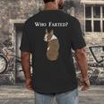 Boston Terrier Who Farted Men's Back Print T-Shirt, funny design
