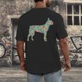 Boston Terrier Flower Silhouette Floral Dog Men Women Girls Kids Men's Back Print T-Shirt, funny design
