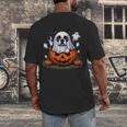 Boston Terrier Ghost Boo Halloween Kids Men's Back Print T-Shirt, funny design