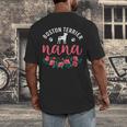 Boston Terrier Grandma Nana Dog Lover Christmas Men's Back Print T-Shirt, funny design