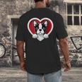 Boston Terrier Heart Cute Puppy Lover Or Dog Owner Men's Back Print T-Shirt, funny design