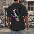 Boston Terrier Lovers Colorful Pop Art Boston Terrier Men's Back Print T-Shirt, funny design