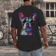 Boston Terrier Lovers Pop Art Boston Terrier Men's Back Print T-Shirt, funny design