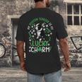 My Boston Terrier Is My Lucky Charm Paw Dog St Patrick's Day Men's Back Print T-Shirt, funny design